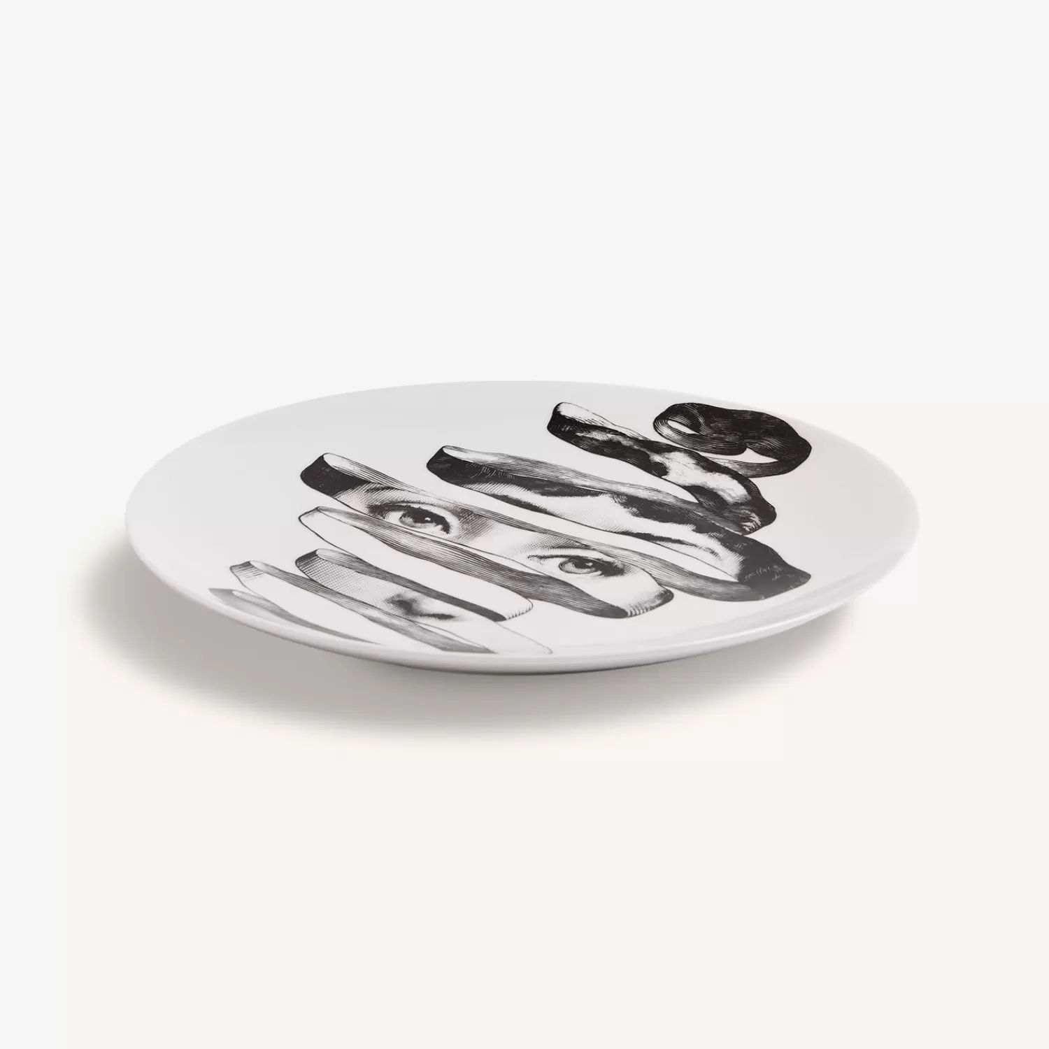 Surrealism<Fornasetti Wall Plate Tema E Variazioni N.297 White/Black