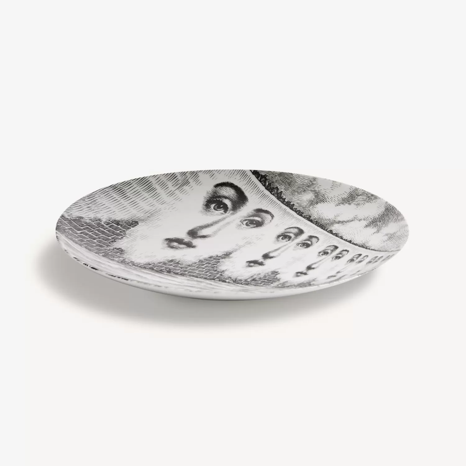 Repetition<Fornasetti Wall Plate Tema E Variazioni N.299 White/Black