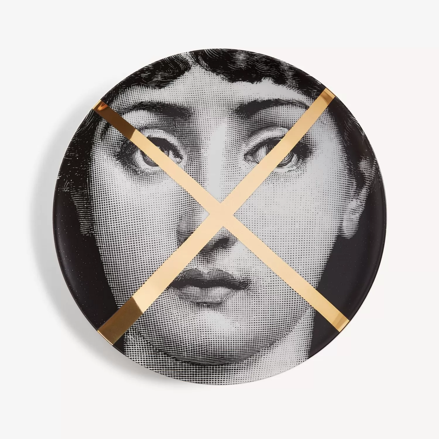 Fragment<Fornasetti Wall Plate Tema E Variazioni N.30 White/Black/Gold