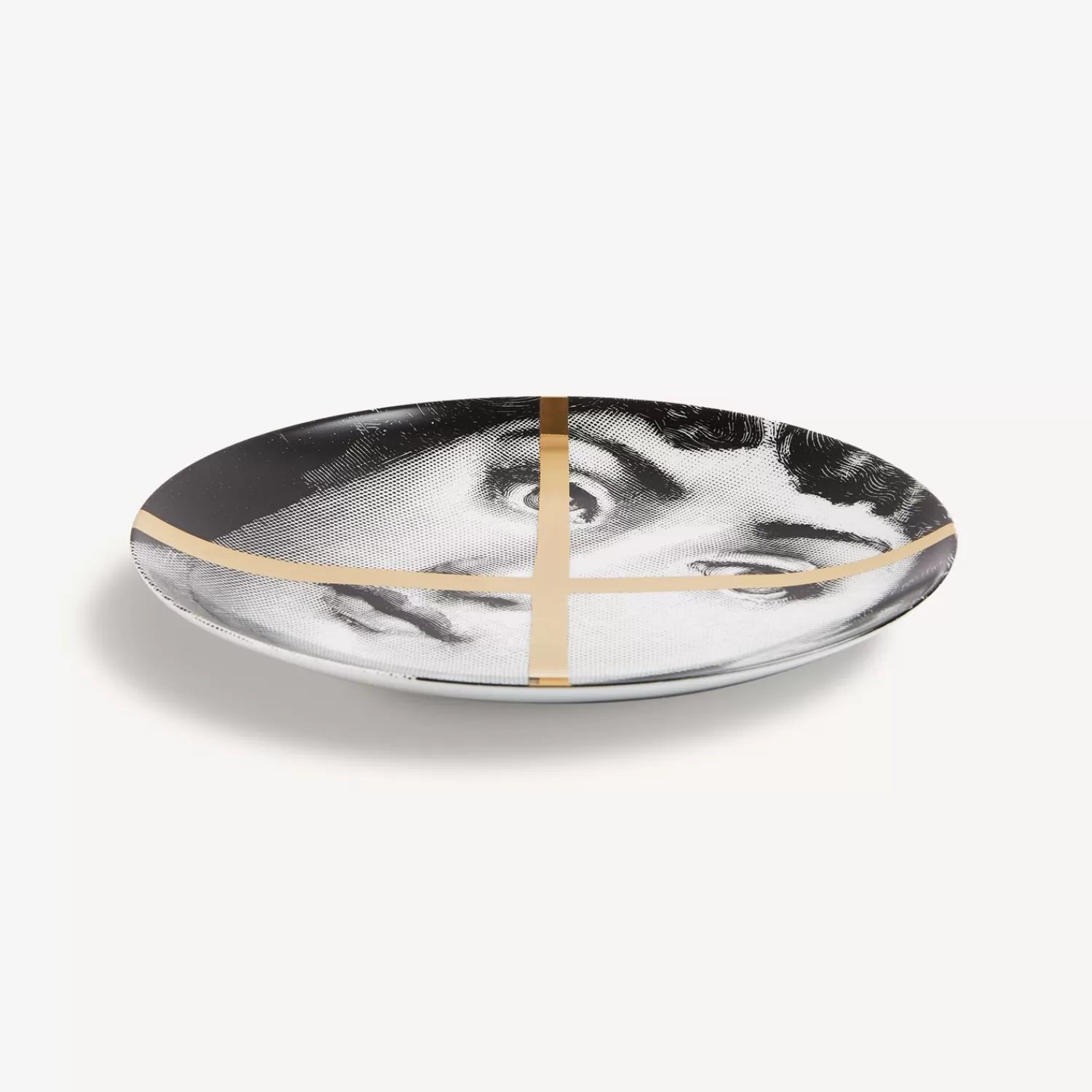 Fragment<Fornasetti Wall Plate Tema E Variazioni N.30 White/Black/Gold