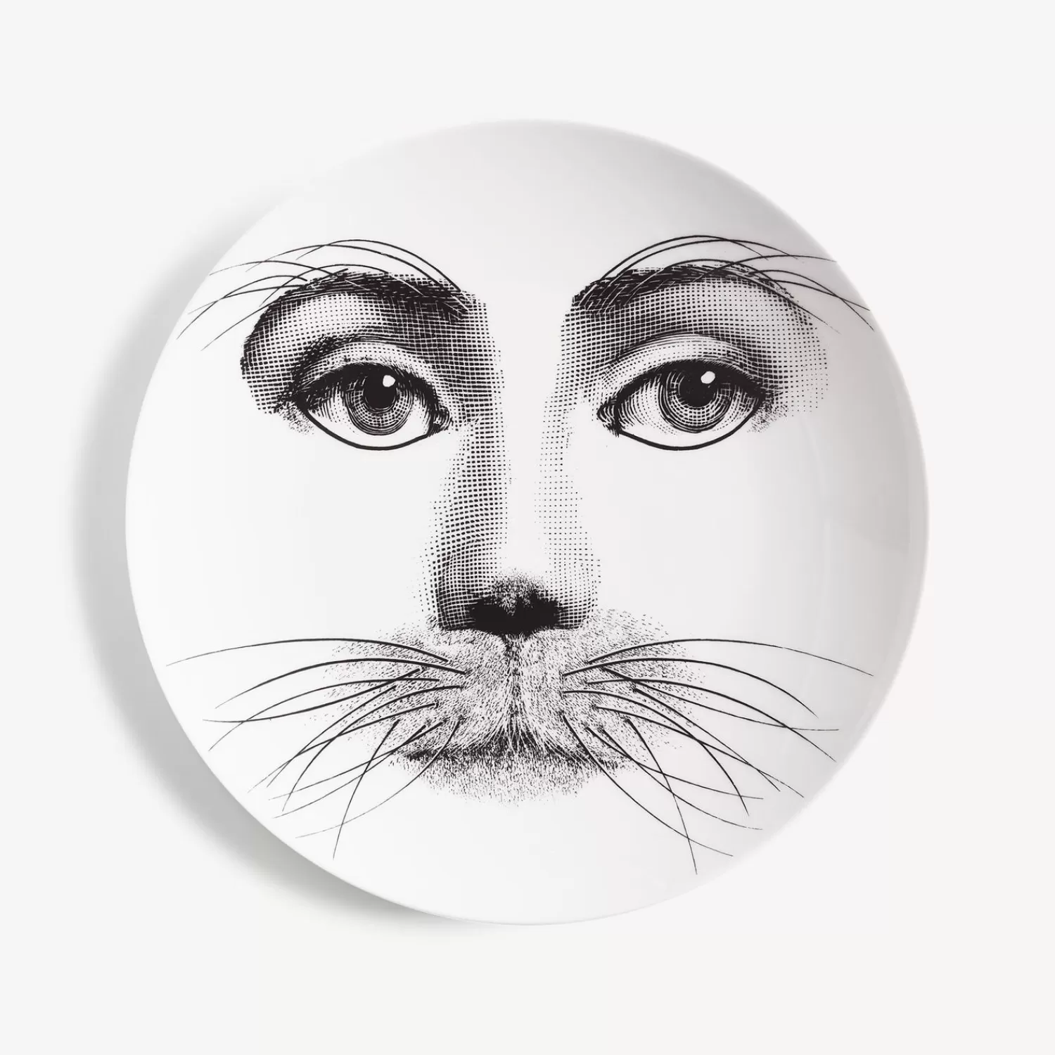 Animals<Fornasetti Wall Plate Tema E Variazioni N.311 White/Black