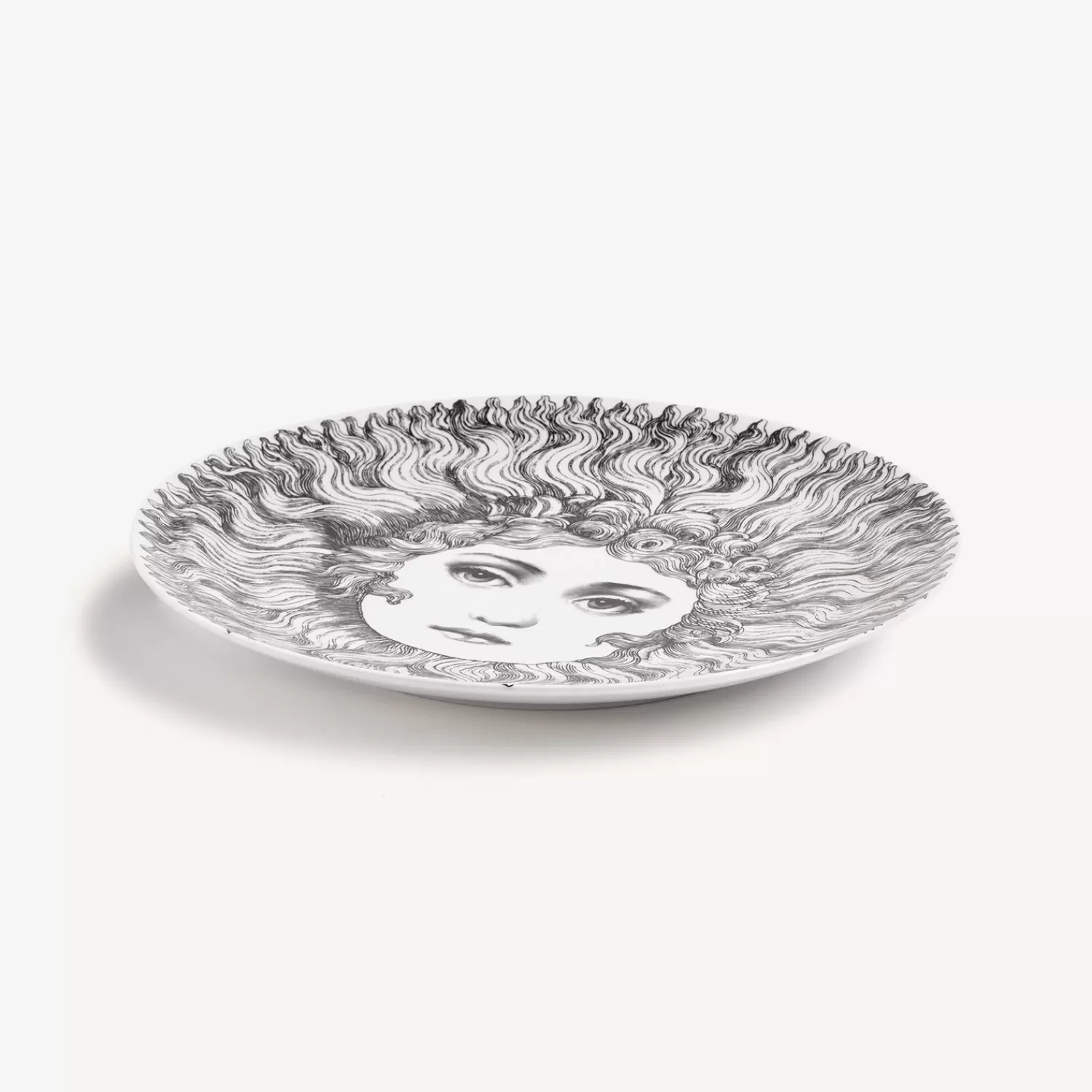 Soli<Fornasetti Wall Plate Tema E Variazioni N.313 White/Black
