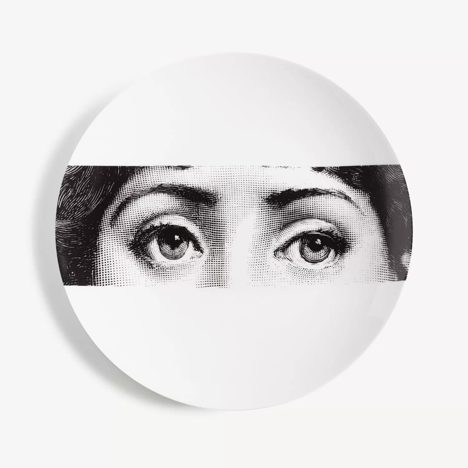 Occhi<Fornasetti Wall Plate Tema E Variazioni N.32 White/Black