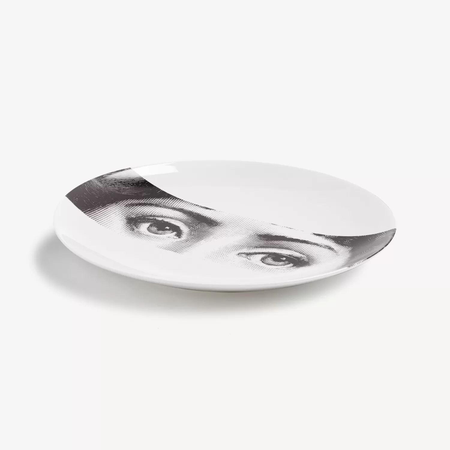 Occhi<Fornasetti Wall Plate Tema E Variazioni N.32 White/Black
