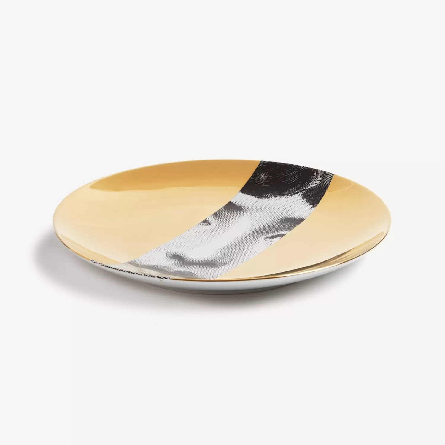 Fragment<Fornasetti Wall Plate Tema E Variazioni N.33 White/Black/Gold
