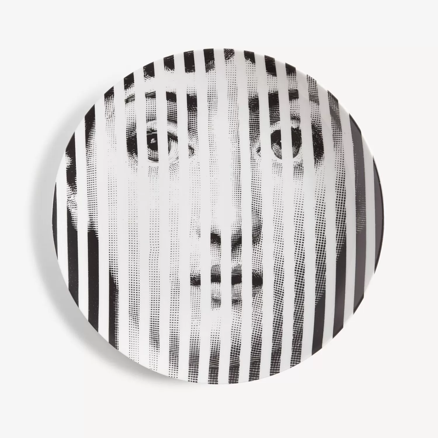 Fragment<Fornasetti Wall Plate Tema E Variazioni N.34 White/Black