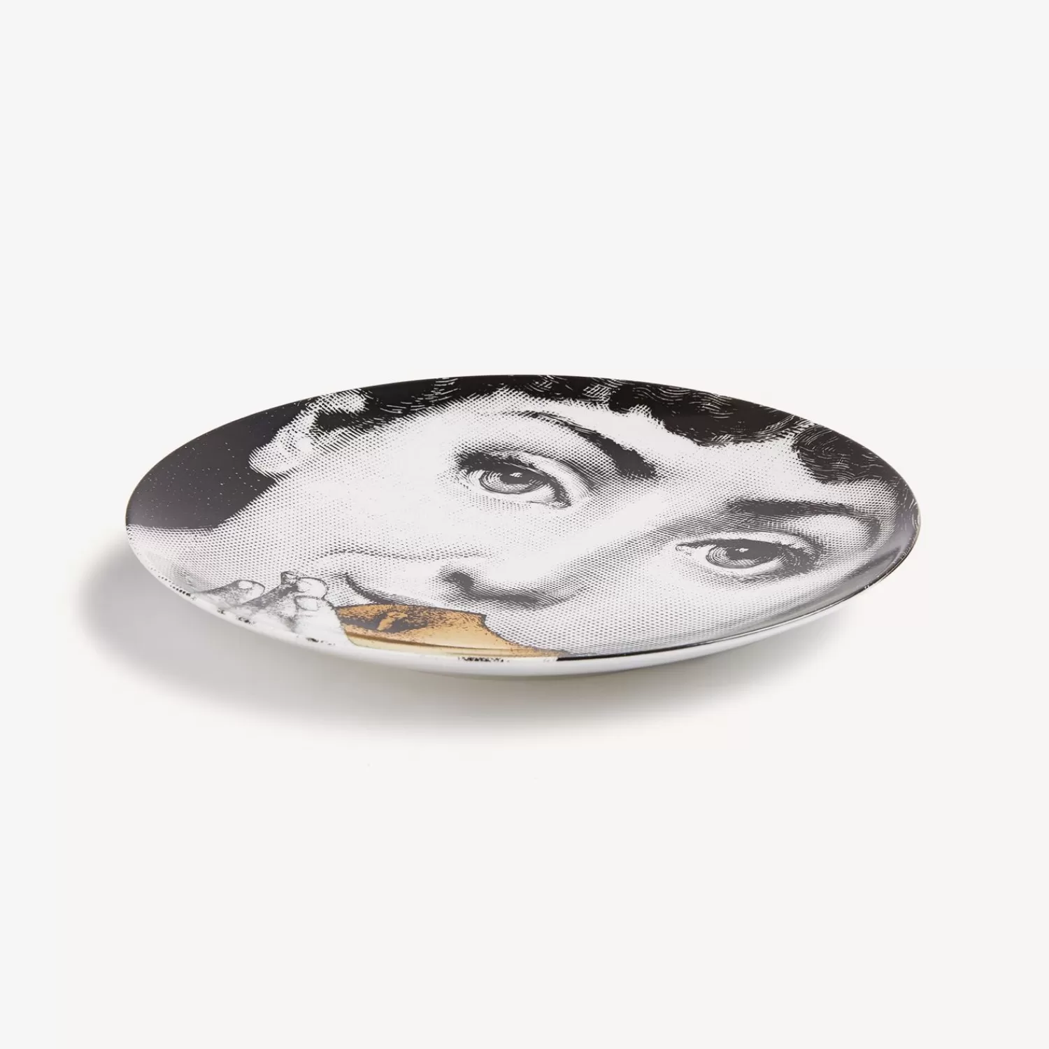 Fruit<Fornasetti Wall Plate Tema E Variazioni N.360 White/Black/Gold