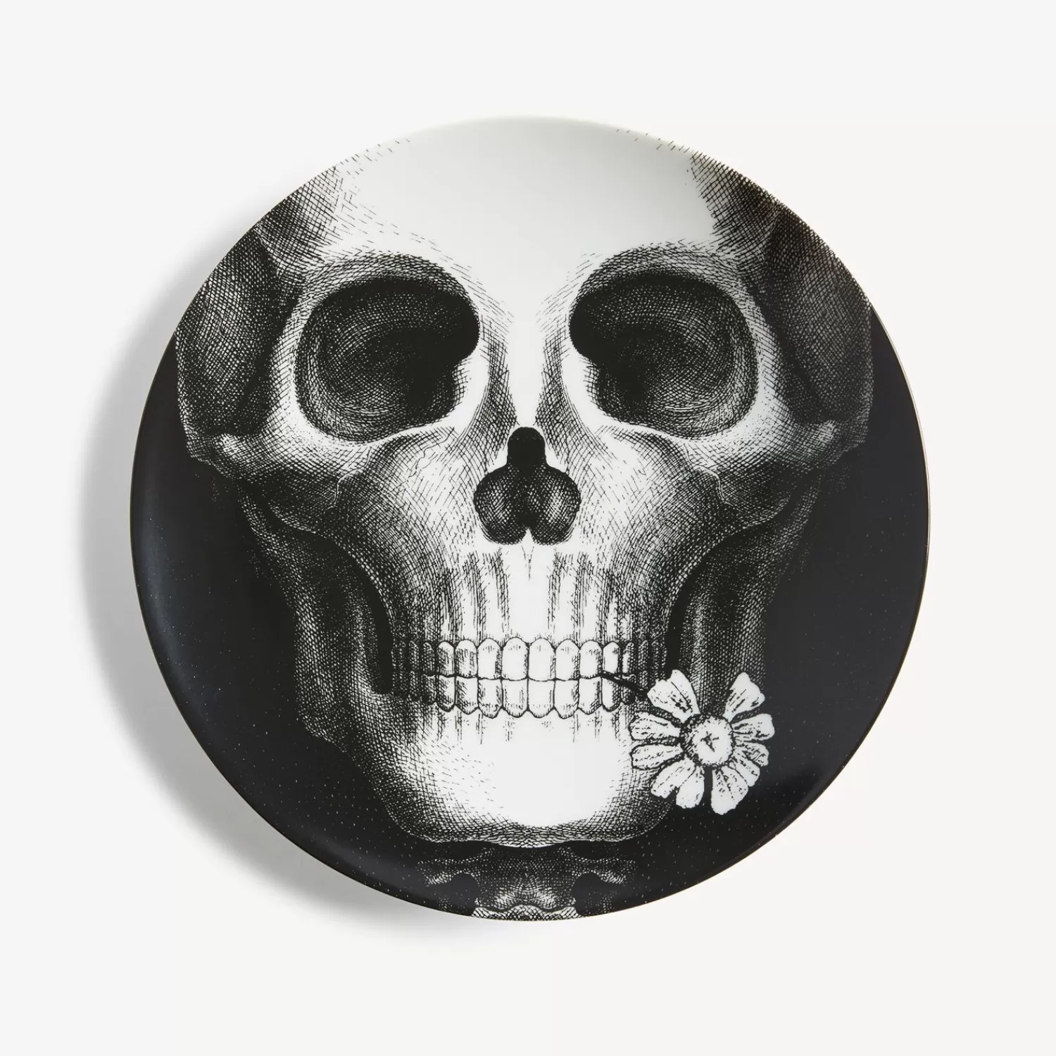Flowers<Fornasetti Wall Plate Tema E Variazioni N.365 White/Black