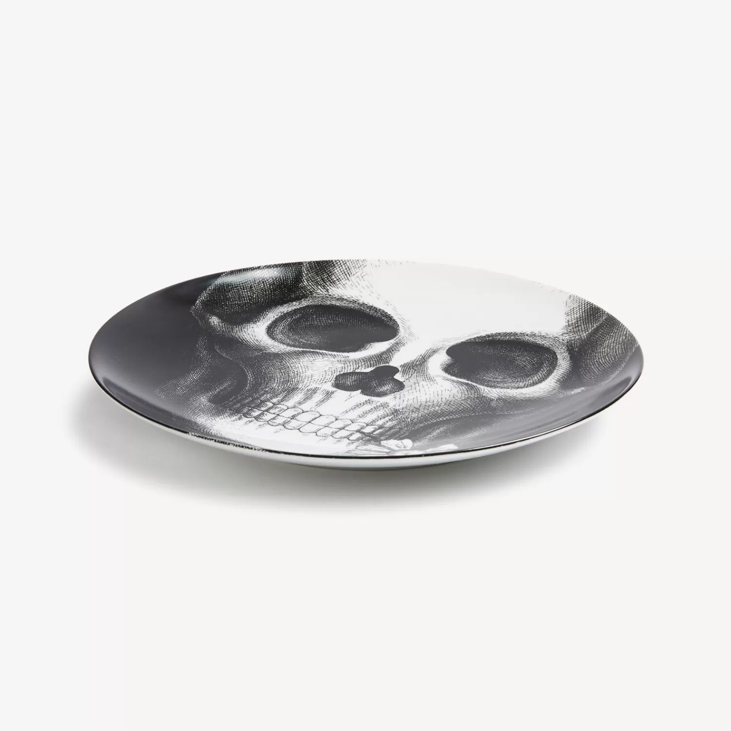 Flowers<Fornasetti Wall Plate Tema E Variazioni N.365 White/Black