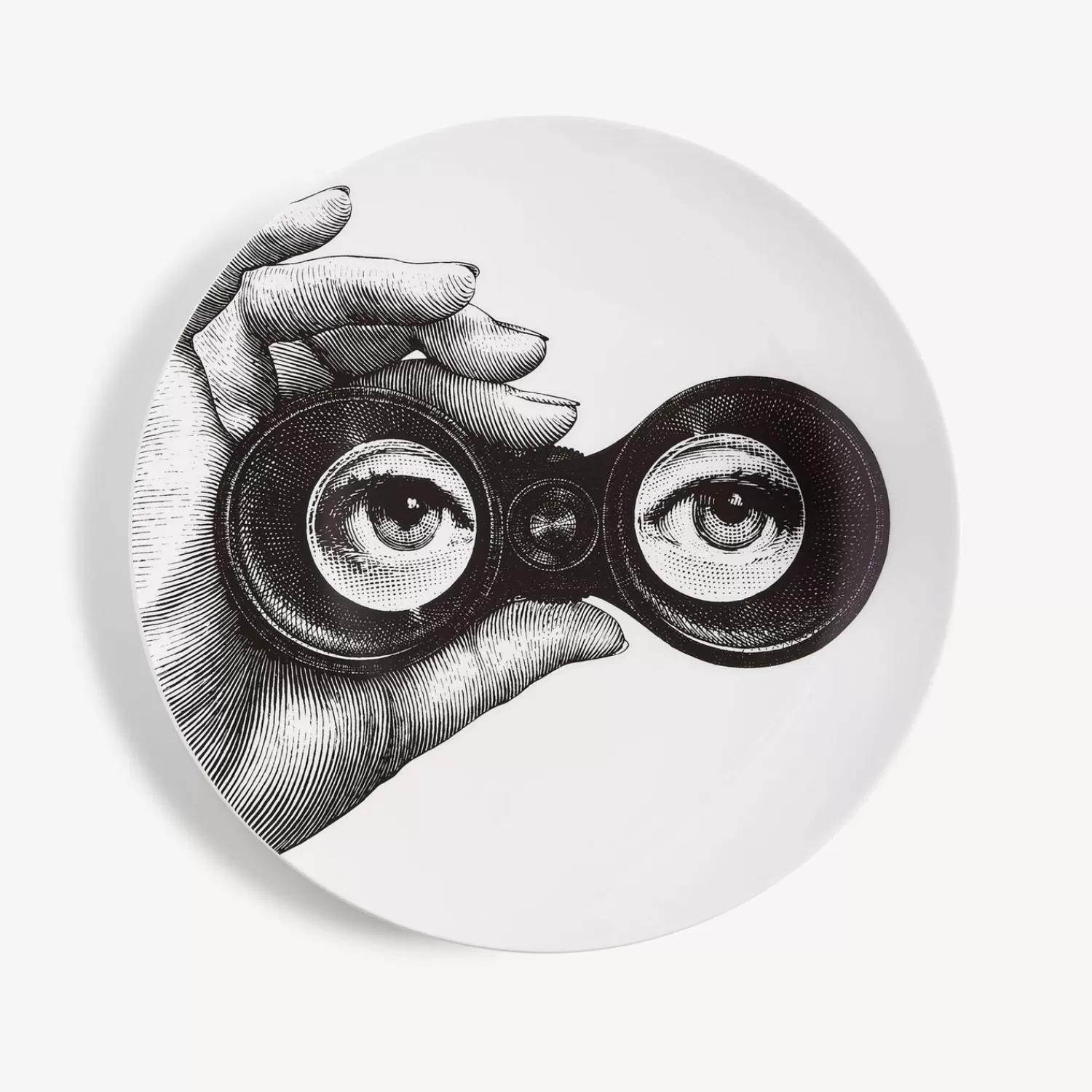 Surrealism<Fornasetti Wall Plate Tema E Variazioni N.371 White/Black