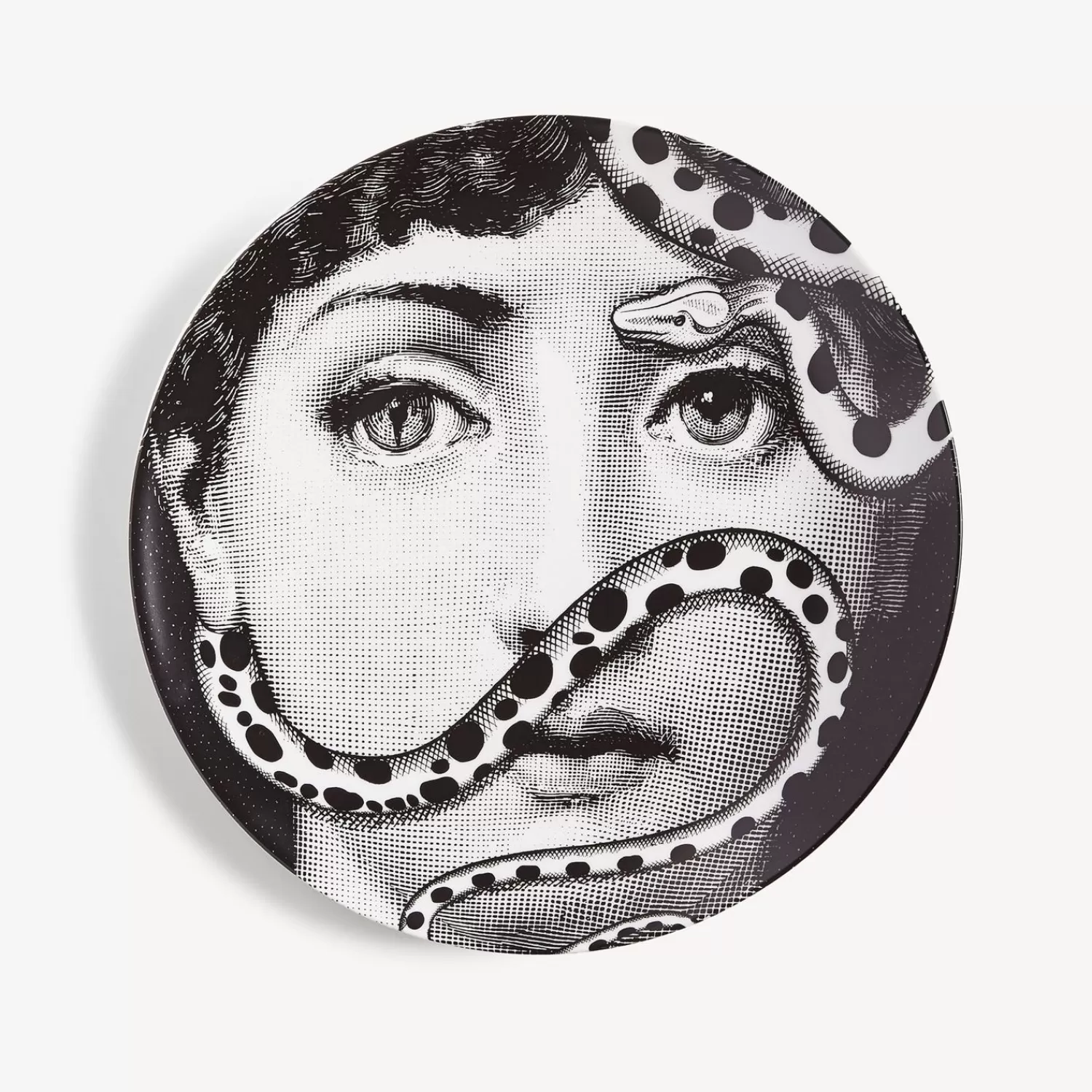 Animals<Fornasetti Wall Plate Tema E Variazioni N.383 White/Black