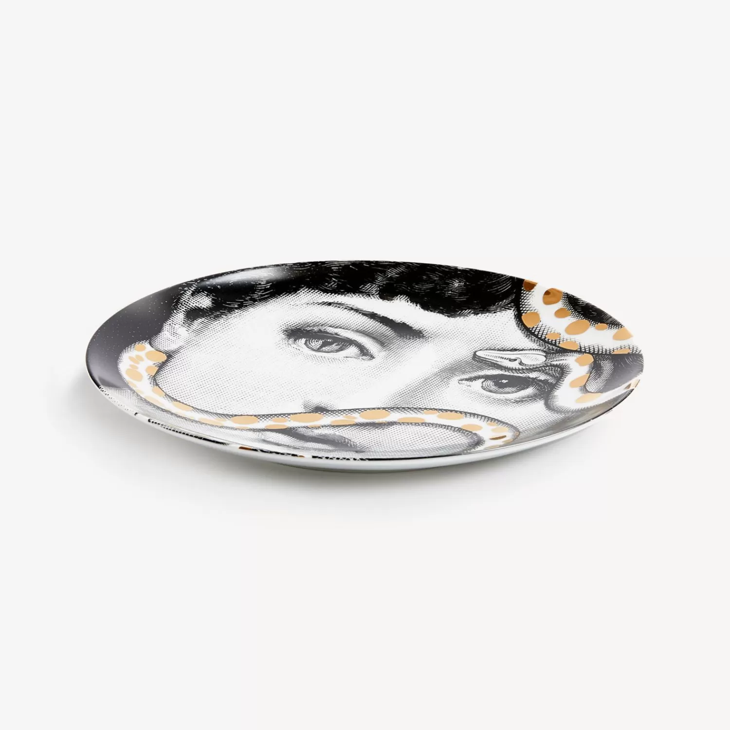 Animals<Fornasetti Wall Plate Tema E Variazioni N.383 White/Black/Gold