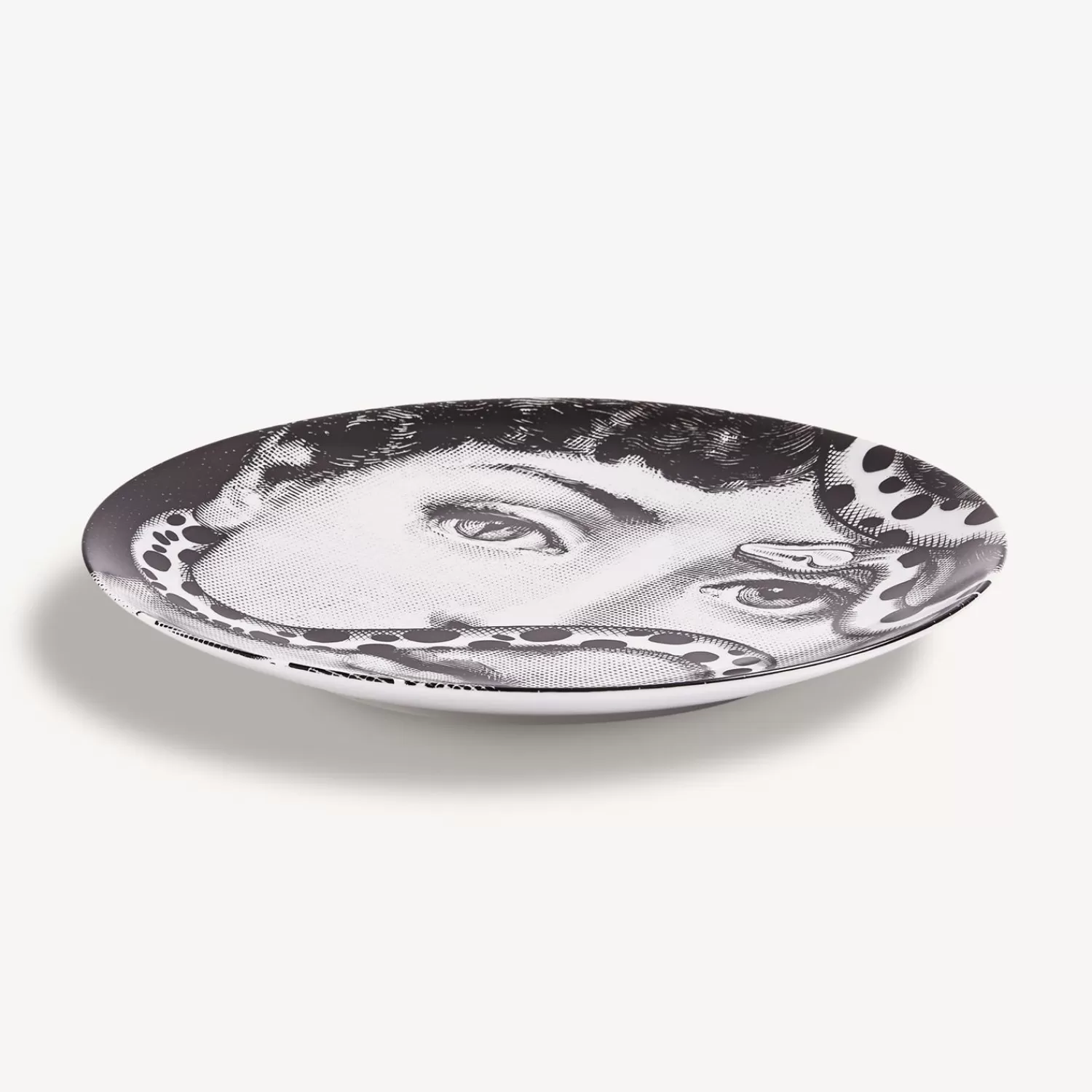 Animals<Fornasetti Wall Plate Tema E Variazioni N.383 White/Black