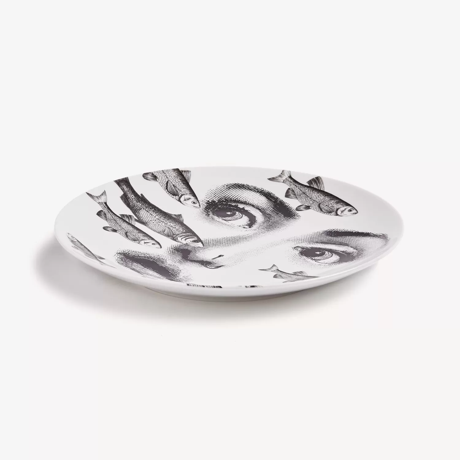 Animals<Fornasetti Wall Plate Tema E Variazioni N.392 White/Black
