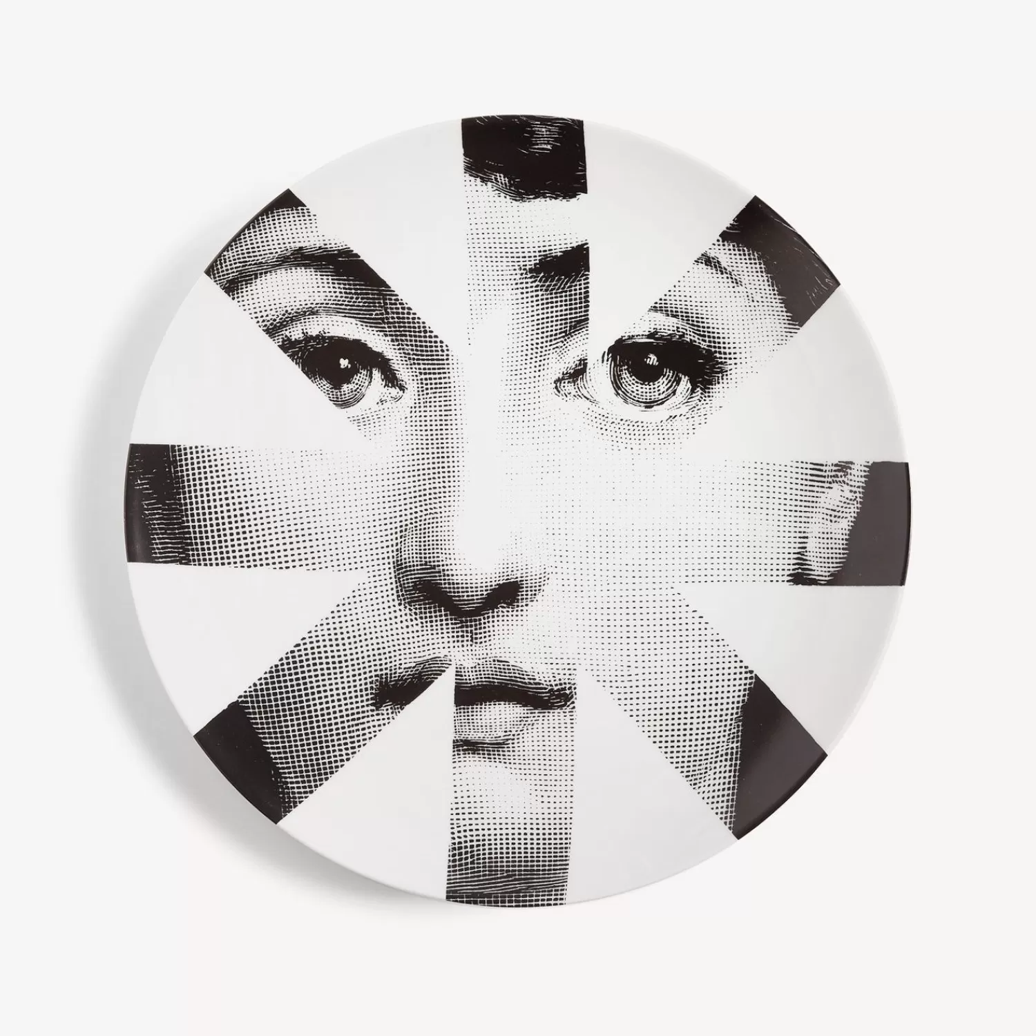 Fragment<Fornasetti Wall Plate Tema E Variazioni N.48 White/Black