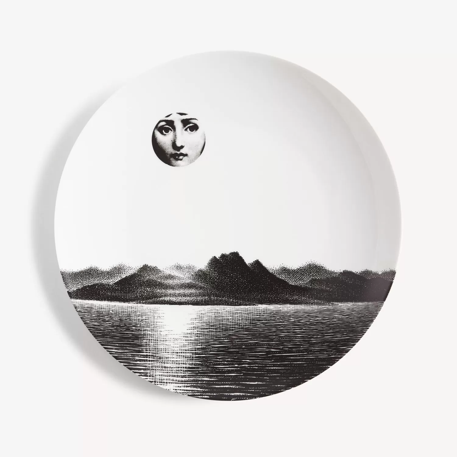 Soli<Fornasetti Wall Plate Tema E Variazioni N.85 White/Black