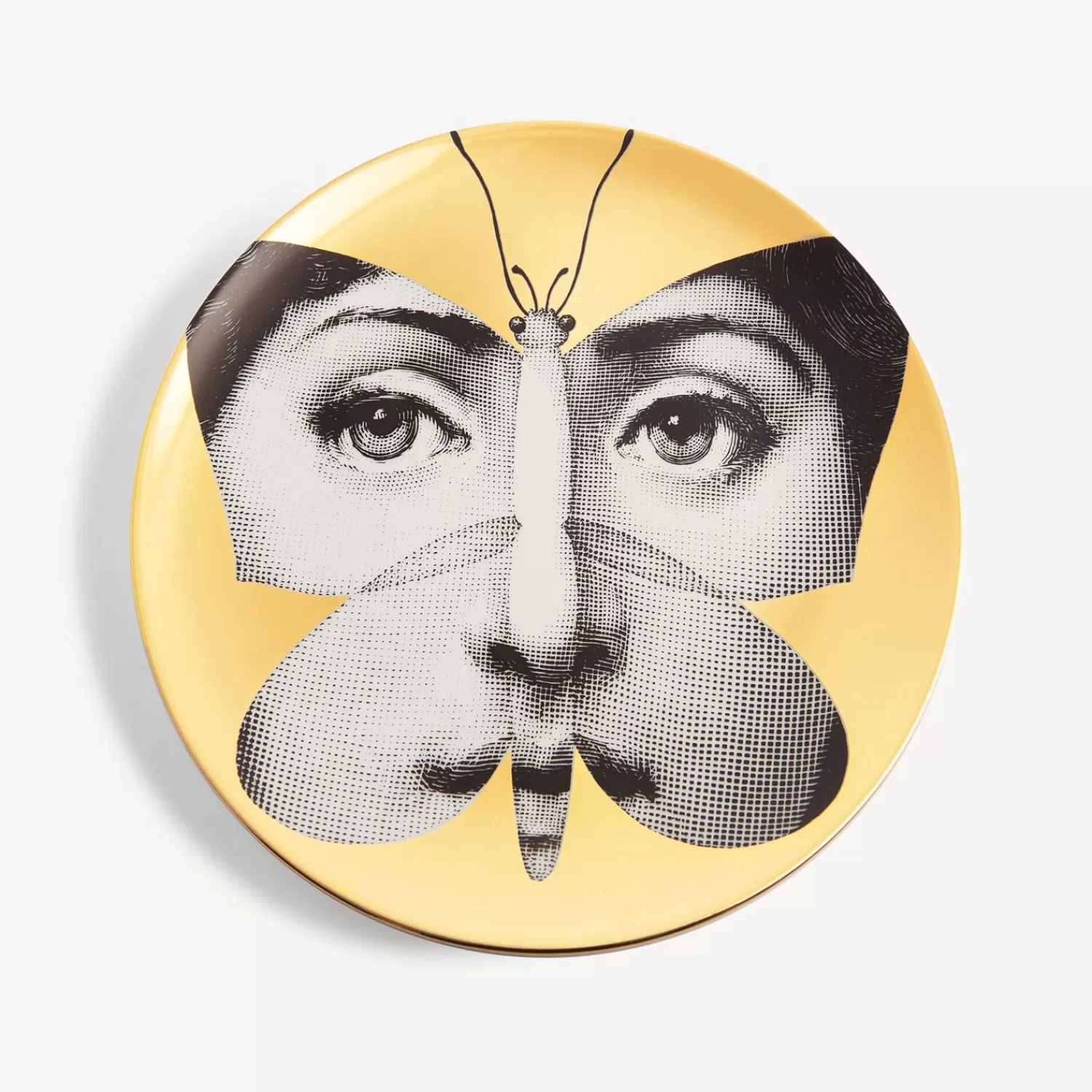 Animals<Fornasetti Wall Plate Tema E Variazioni N.96 White/Black/Gold