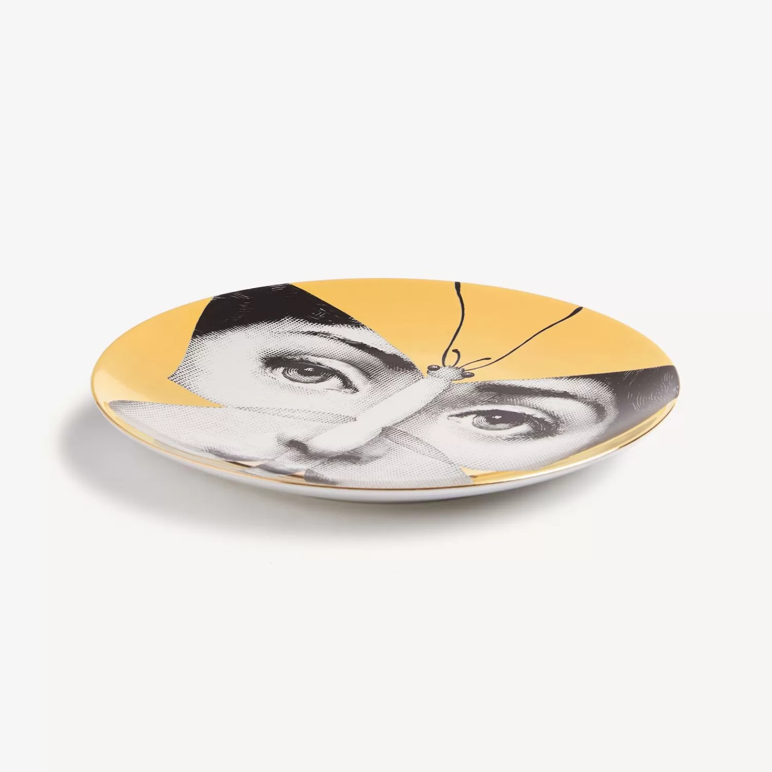 Animals<Fornasetti Wall Plate Tema E Variazioni N.96 White/Black/Gold