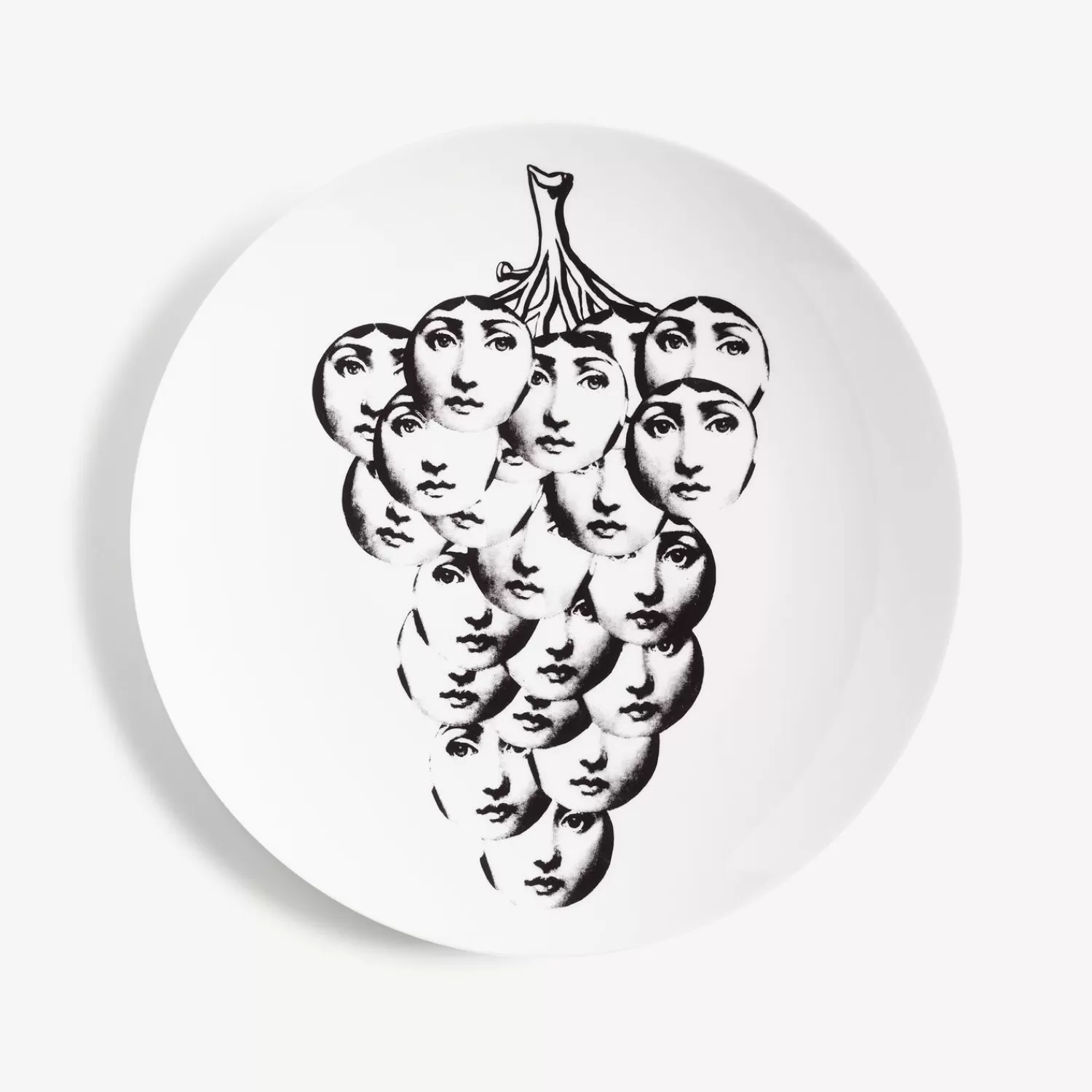 Fruit<Fornasetti Wall Plate Tema E Variazioni N. 53 White/Black