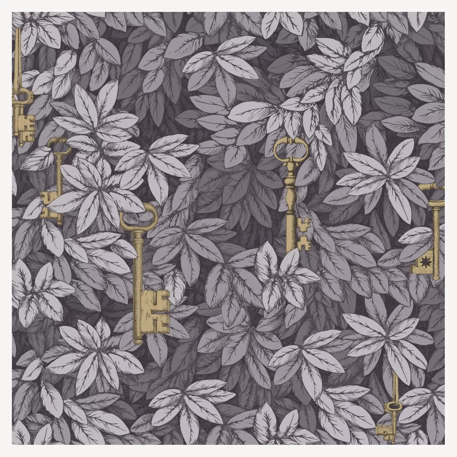 Wallpaper<Fornasetti Wallpaper Chiavi Segrete Slate Blue And Grey
