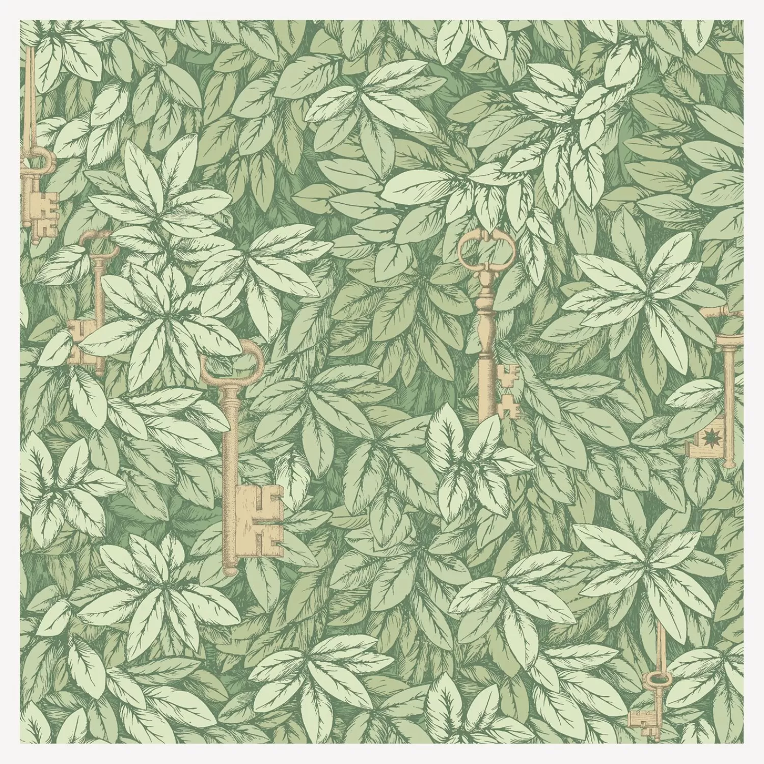 Wallpaper<Fornasetti Wallpaper Chiavi Segrete Olive