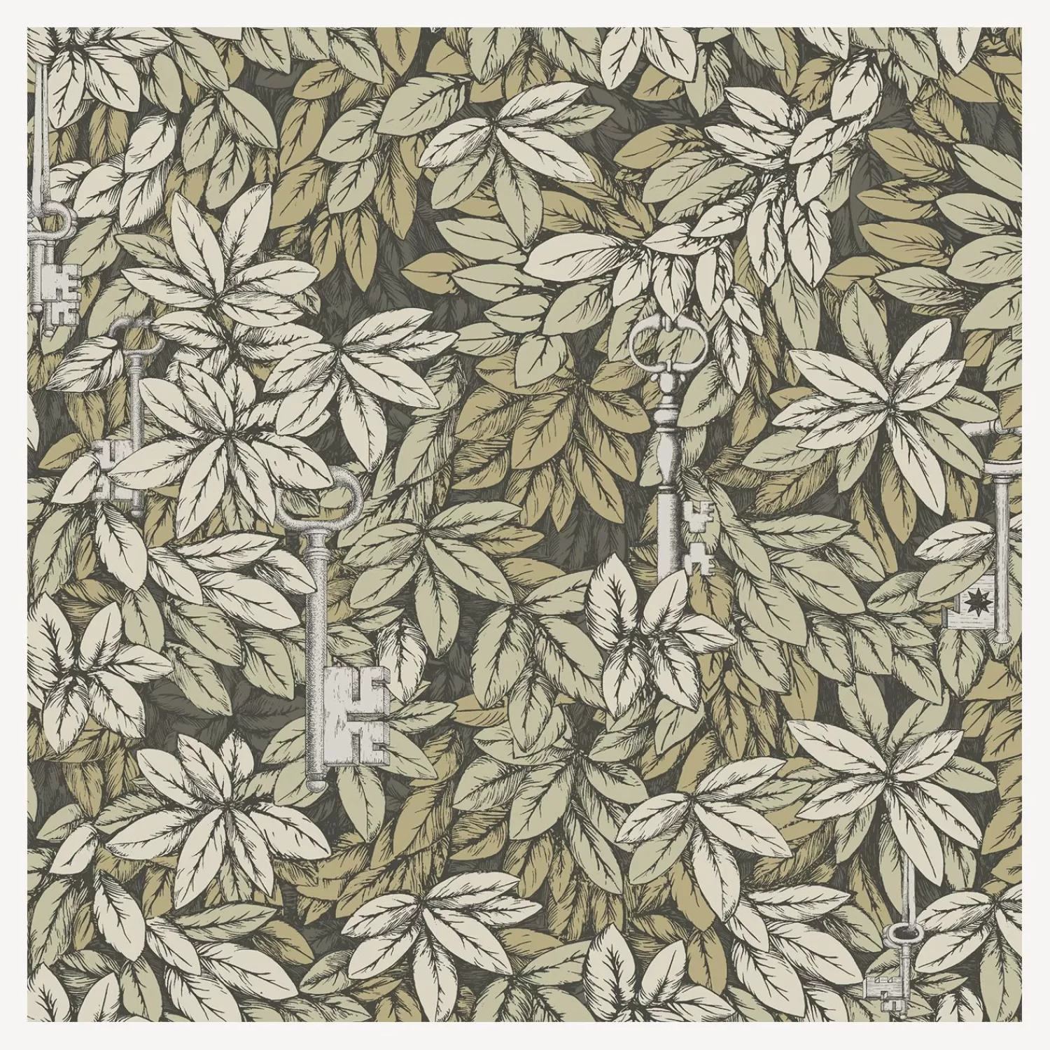 Wallpaper<Fornasetti Wallpaper Chiavi Segrete Gilver And Gold