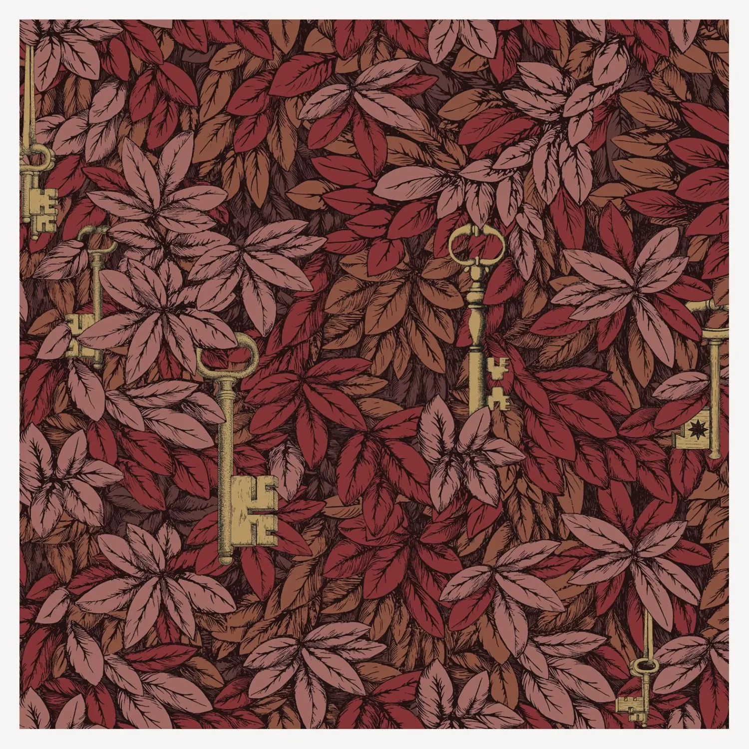 Wallpaper<Fornasetti Wallpaper Chiavi Segrete Autumnal Leaves