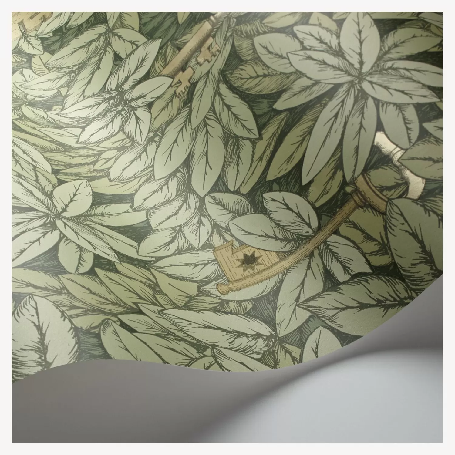 Wallpaper<Fornasetti Wallpaper Chiavi Segrete Olive