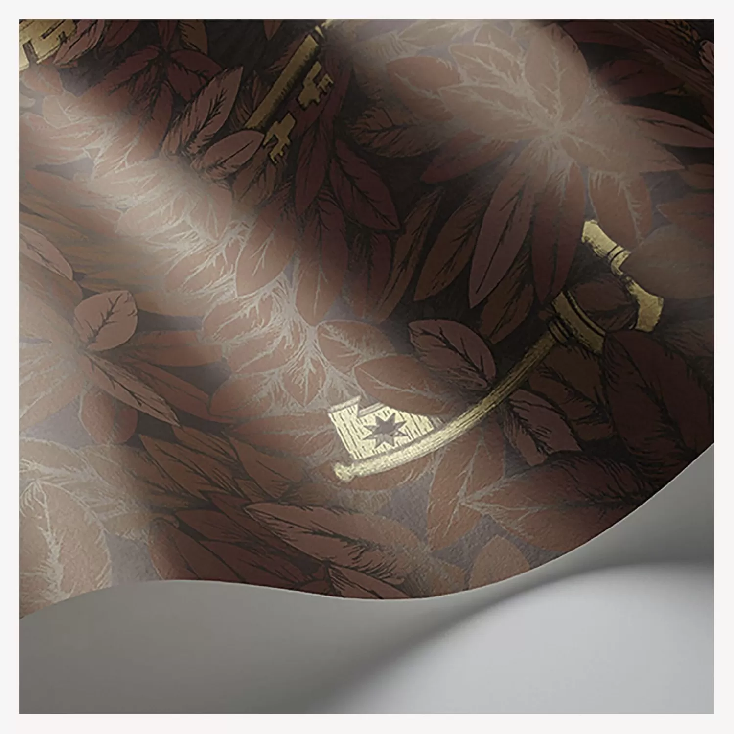 Wallpaper<Fornasetti Wallpaper Chiavi Segrete Autumnal Leaves