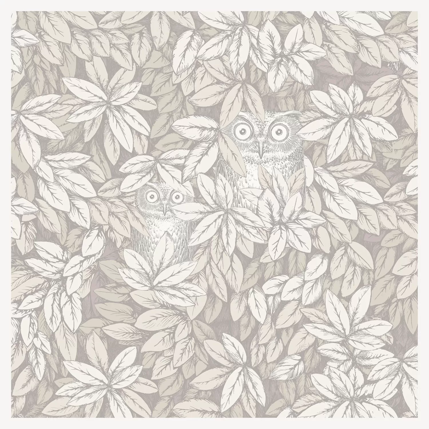 Wallpaper<Fornasetti Wallpaper Foglie E Civette White