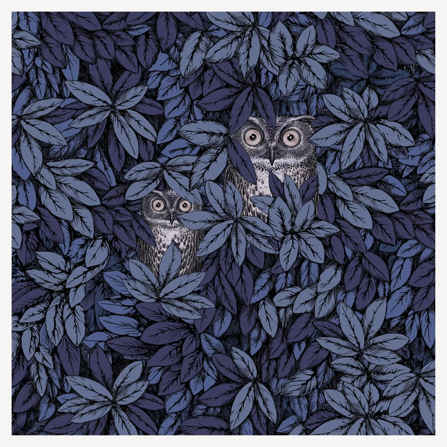 Wallpaper<Fornasetti Wallpaper Foglie E Civette Midnight