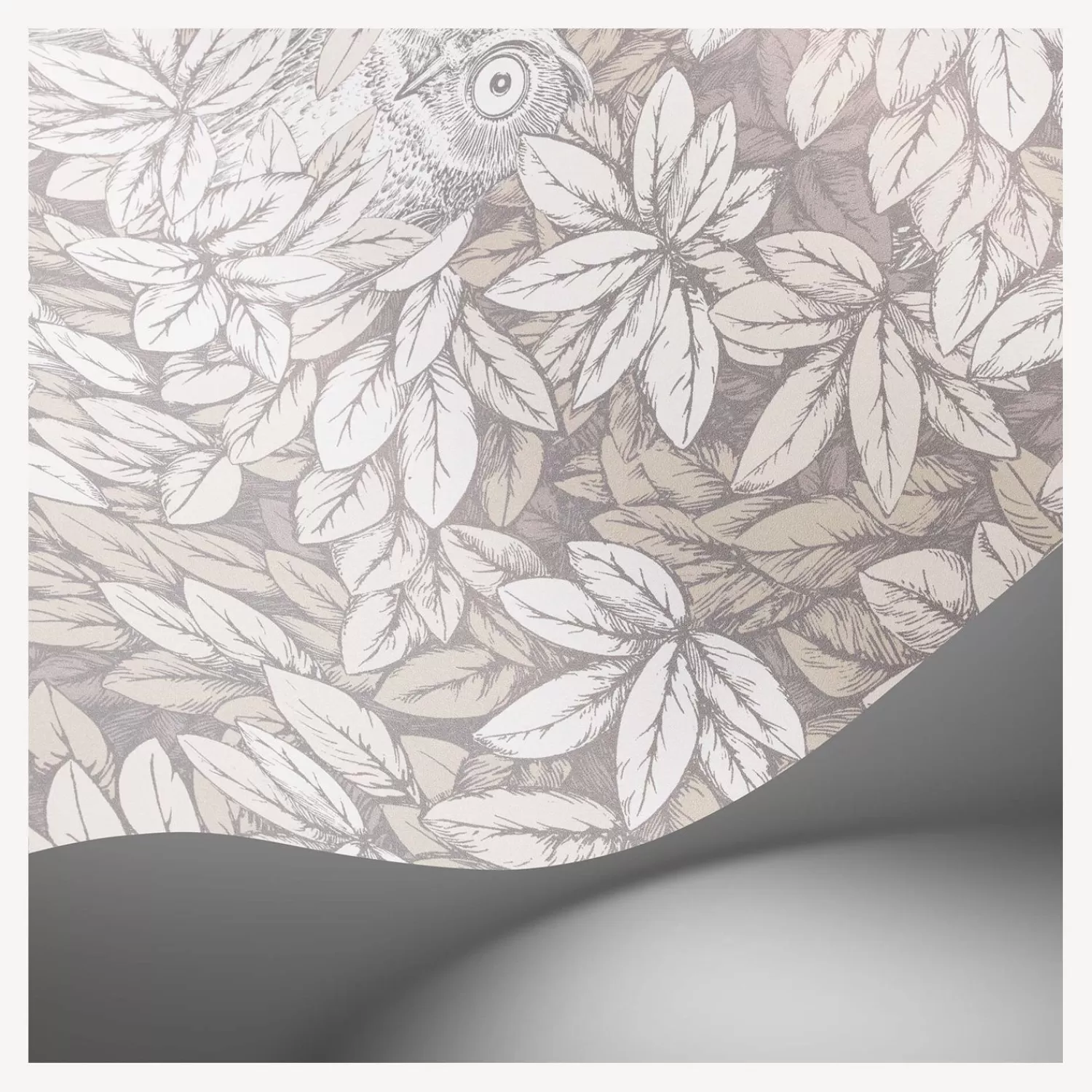 Wallpaper<Fornasetti Wallpaper Foglie E Civette White