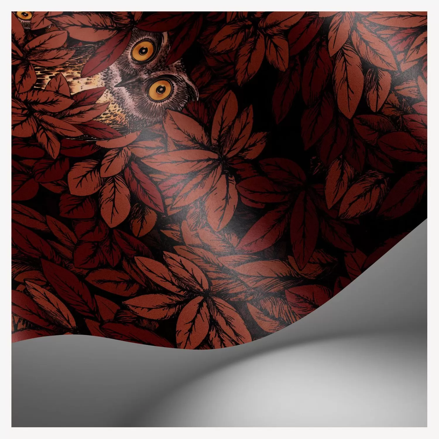 Wallpaper<Fornasetti Wallpaper Foglie E Civette Autumnal Leaves