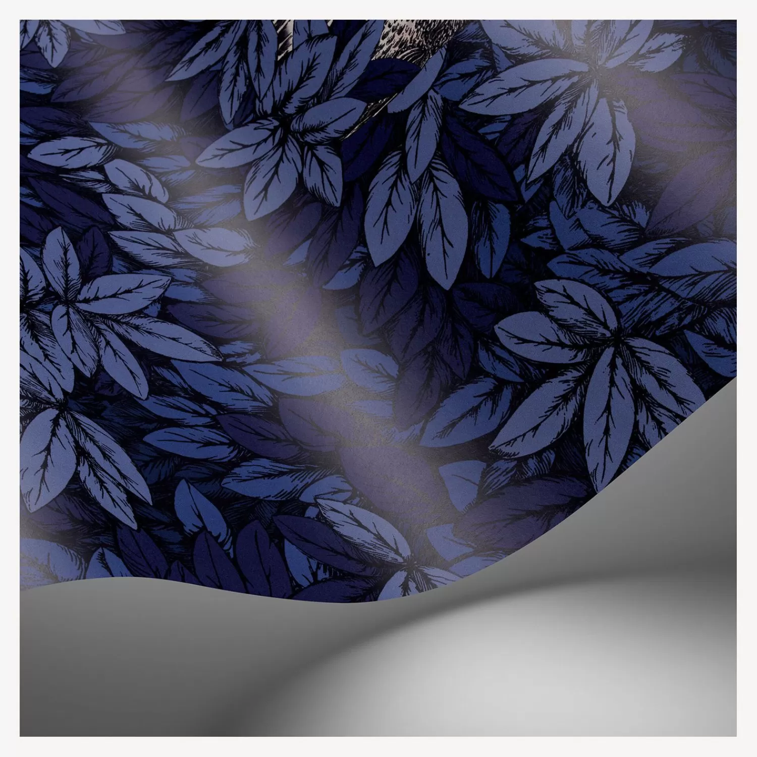 Wallpaper<Fornasetti Wallpaper Foglie E Civette Midnight
