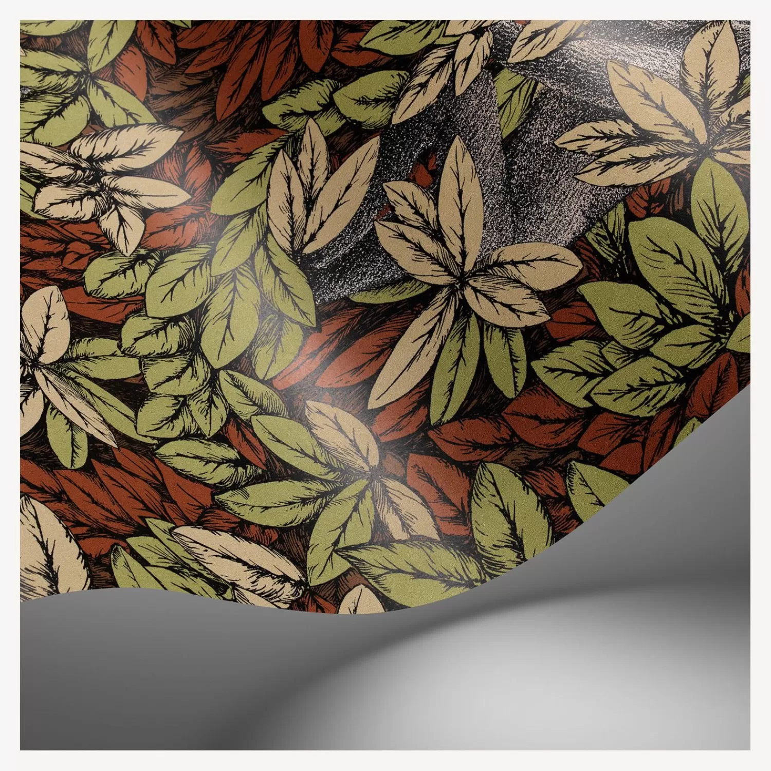 Wallpaper<Fornasetti Wallpaper Foglie E Scimmie Olive & Orange