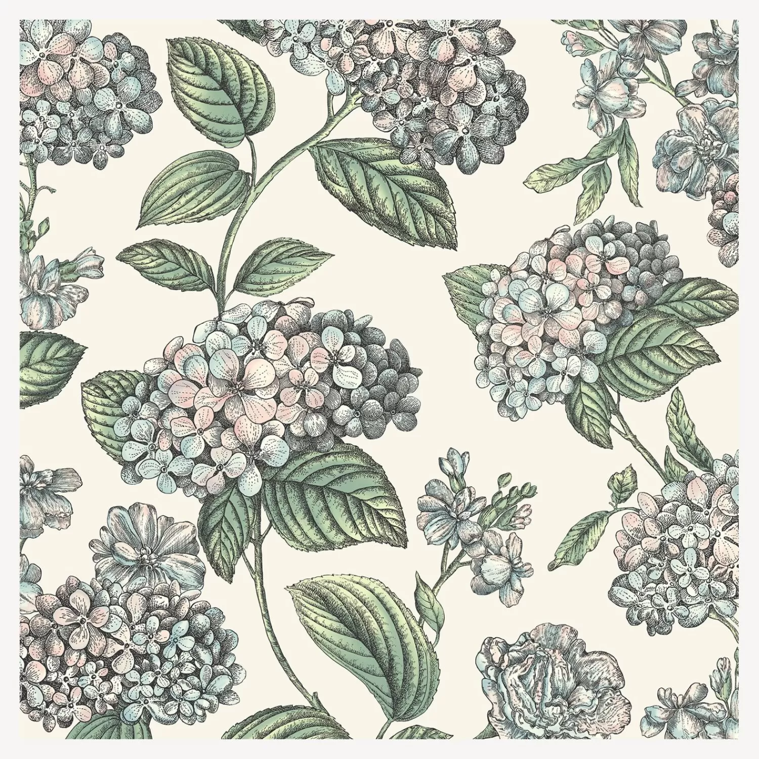 Wallpaper<Fornasetti Wallpaper Ramo Di Ortensia Pastel On Stone
