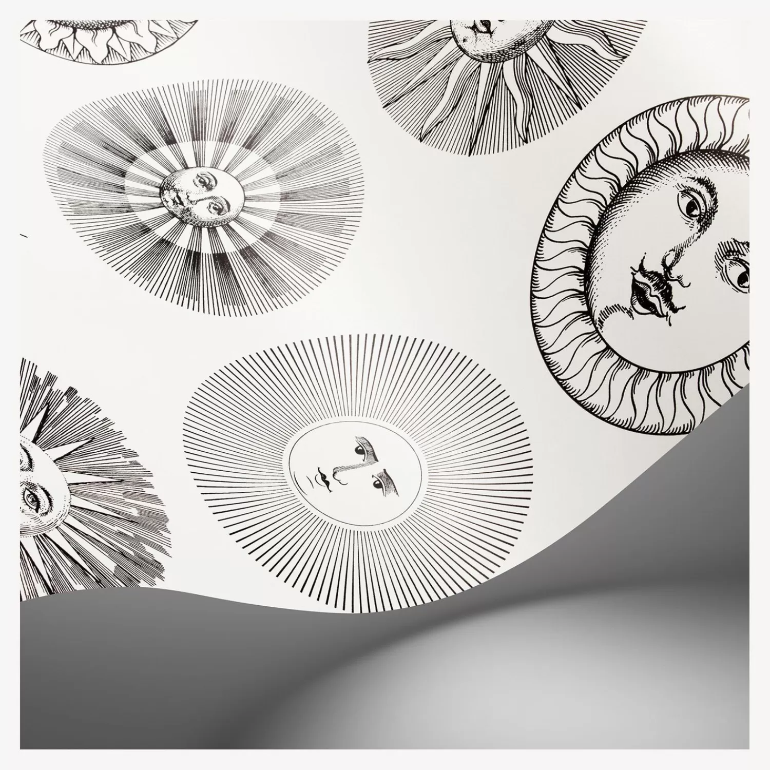 Wallpaper<Fornasetti Wallpaper Soli Black And White